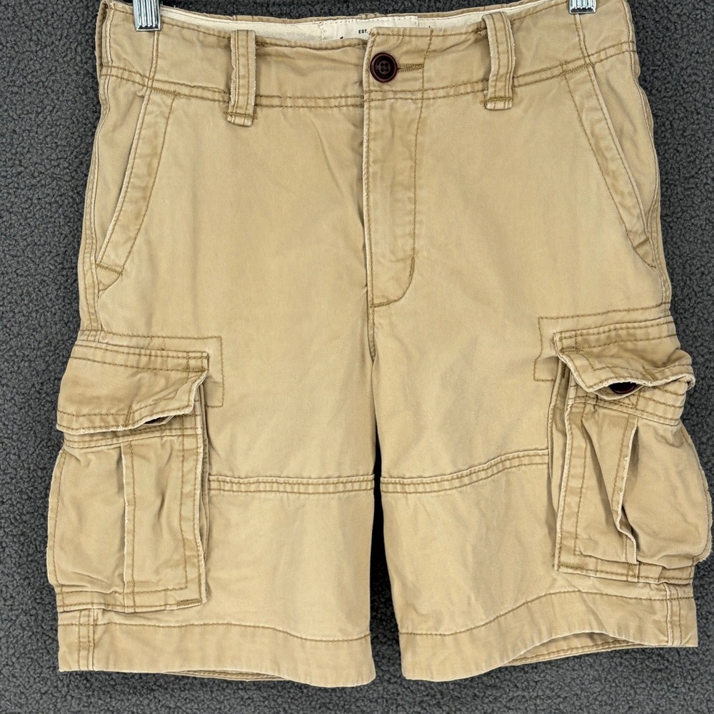 Abercrombie Kids Khaki Cargo Shorts Tan Cotton Twill Size 12